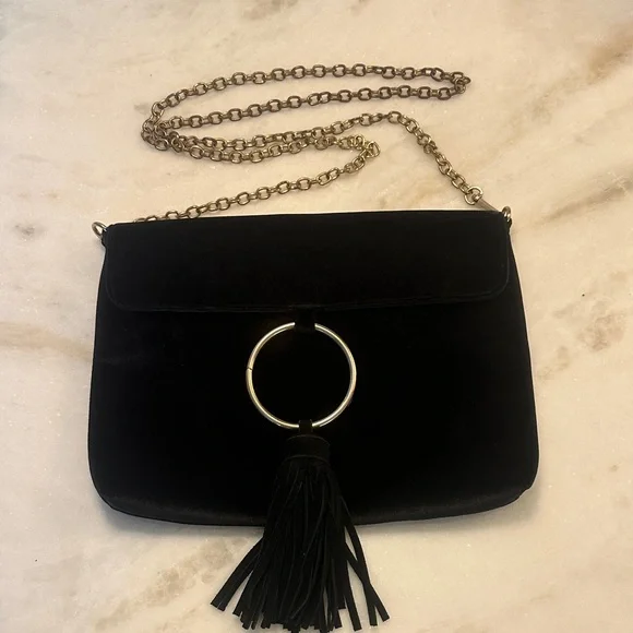 Anthropologie Black Chain Shoulder Bag - Picture 1 of 1